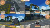 Collage of a video game scene with a character and interface elements.