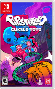 Game box for 'Pipistrello and the Cursed Yoyo' on Nintendo Switch with colorful design and character illustration.