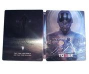 Two metallic book covers with superhero-themed artwork on a white background