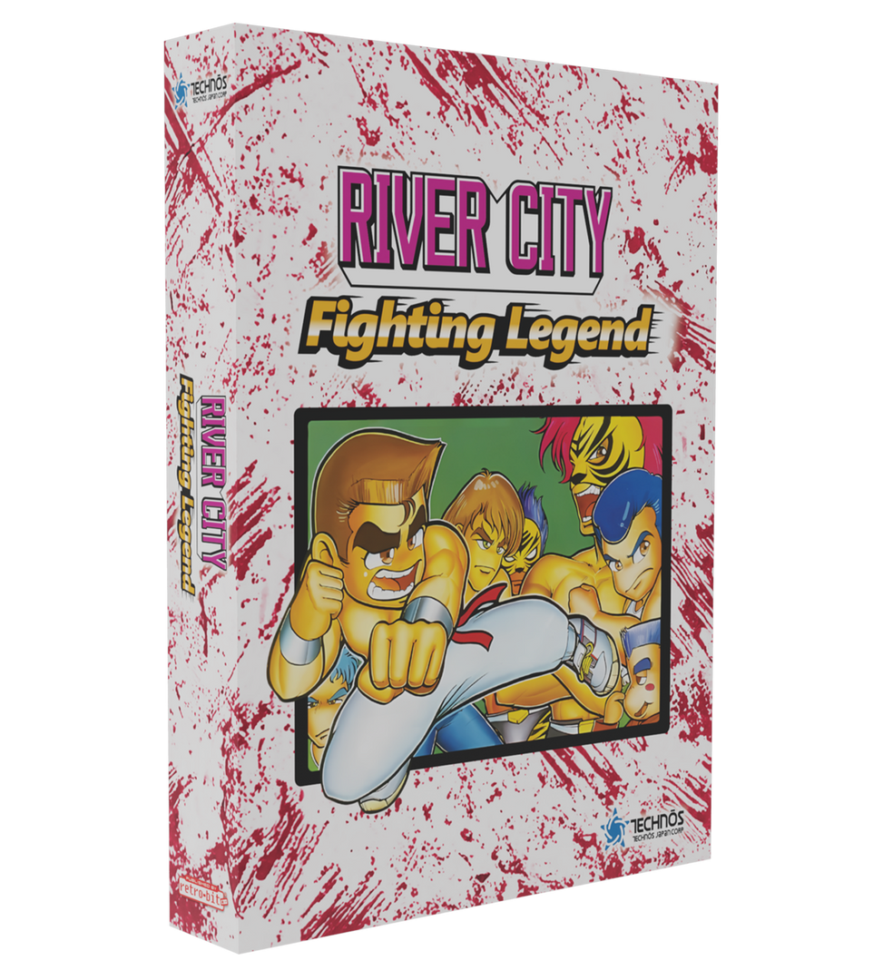 Box for 'River City Fighting Legend' with colorful graphics and text on a white background