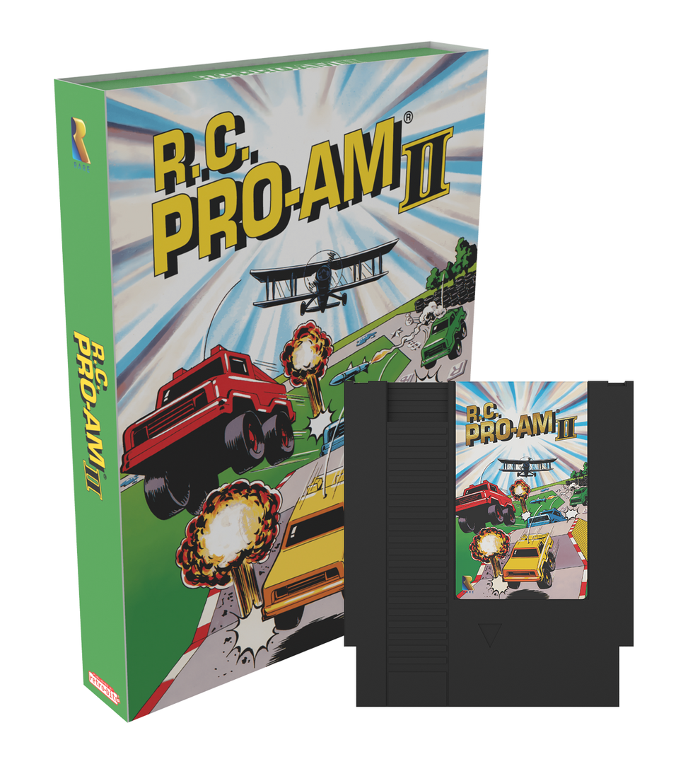 R.C. Pro-Am II toy packaging with colorful graphics on a white background