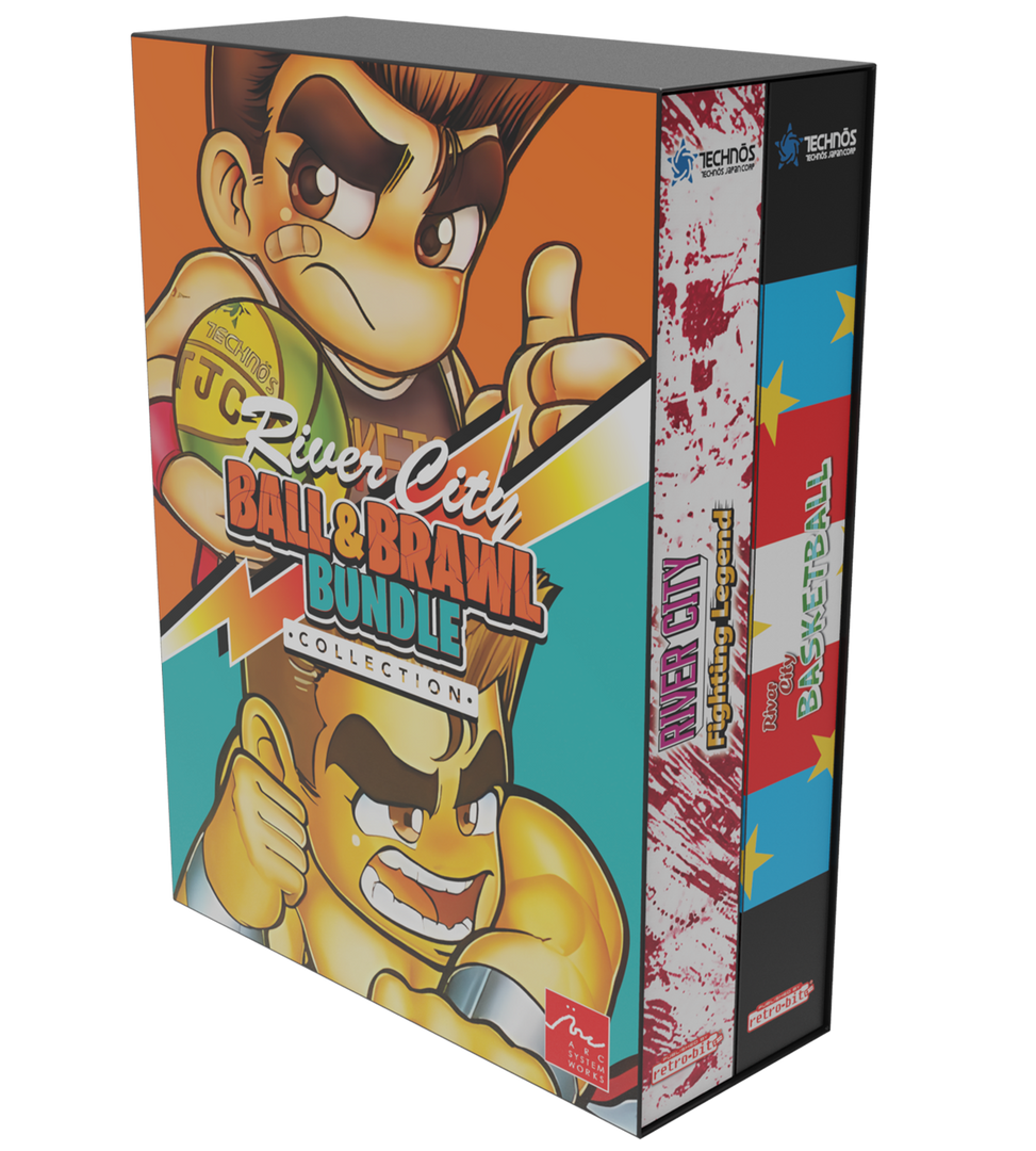 Box for 'River City Ball & Brawl Bundle Collection' with cartoon character design.