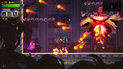Action-packed scene from a video game with characters and explosions.