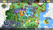 Colorful game map with various locations and icons on a screen