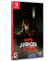 Shinobi game case for Nintendo Switch with a hooded figure and red 'S' logo.
