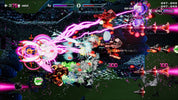 Space shooter game with colorful explosions and ship movements