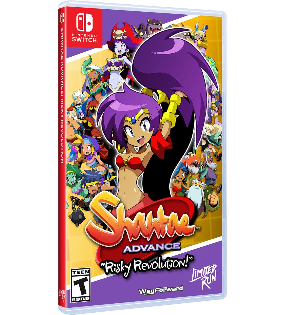 Shantae Advance: Risky Revolution game case for Nintendo Switch on a white background