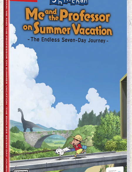 Shin chan Me and the Professor on Summer Vacation game cover for Nintendo Switch, featuring animated characters in a summer setting.