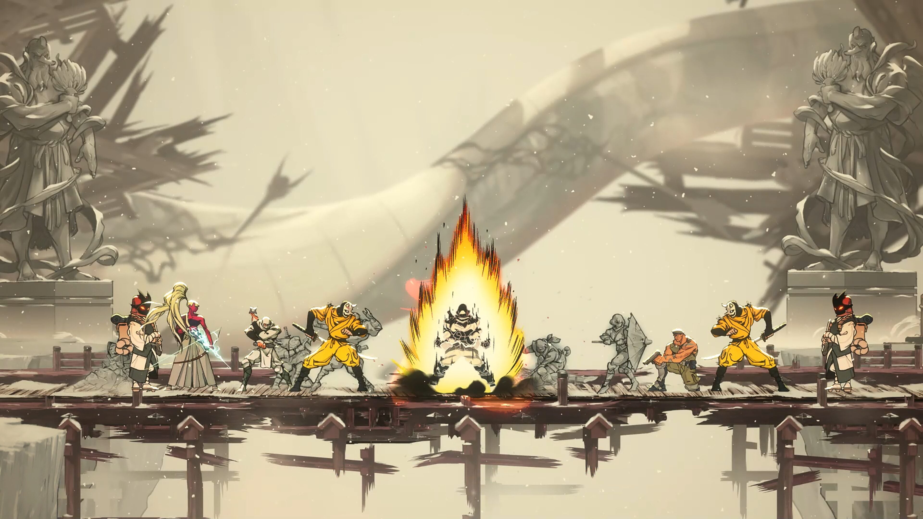 Animated characters around a bonfire with a historical or fantasy setting