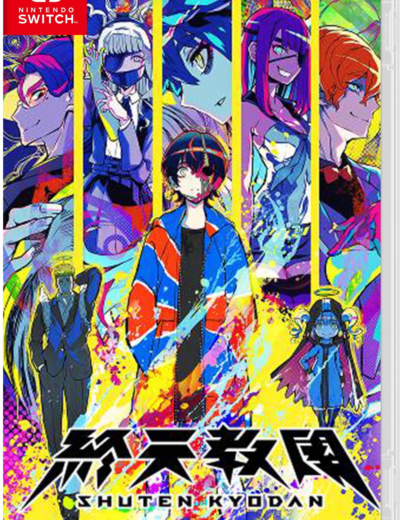 Cover of 'Shuten Kyodan' game for Nintendo Switch with colorful characters.