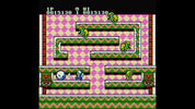 Vintage video game screen with a maze-like layout and character sprites.