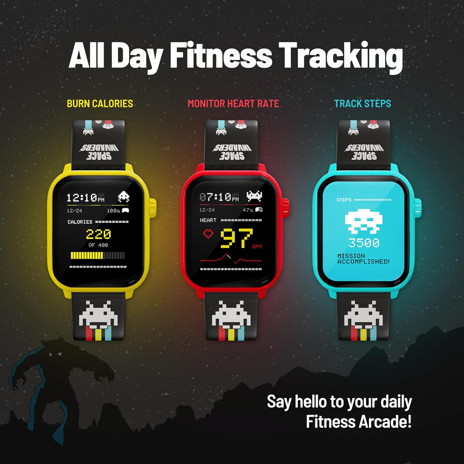 Invaders Watch Space Invaders Retro Gaming Smartwatch Red – Bazaar-Bazaar.com
