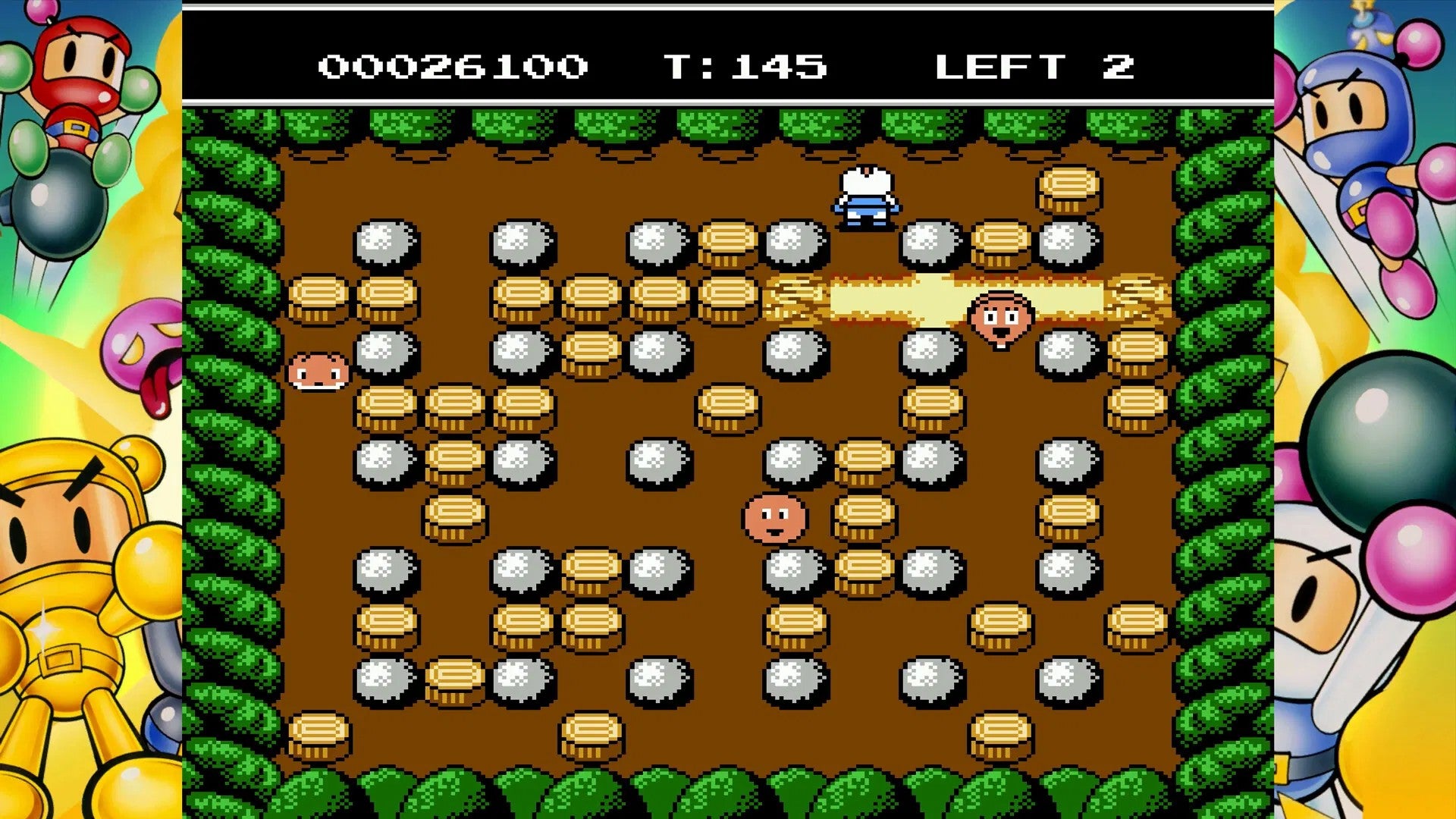 Screenshot of a classic video game with characters and a maze-like layout.