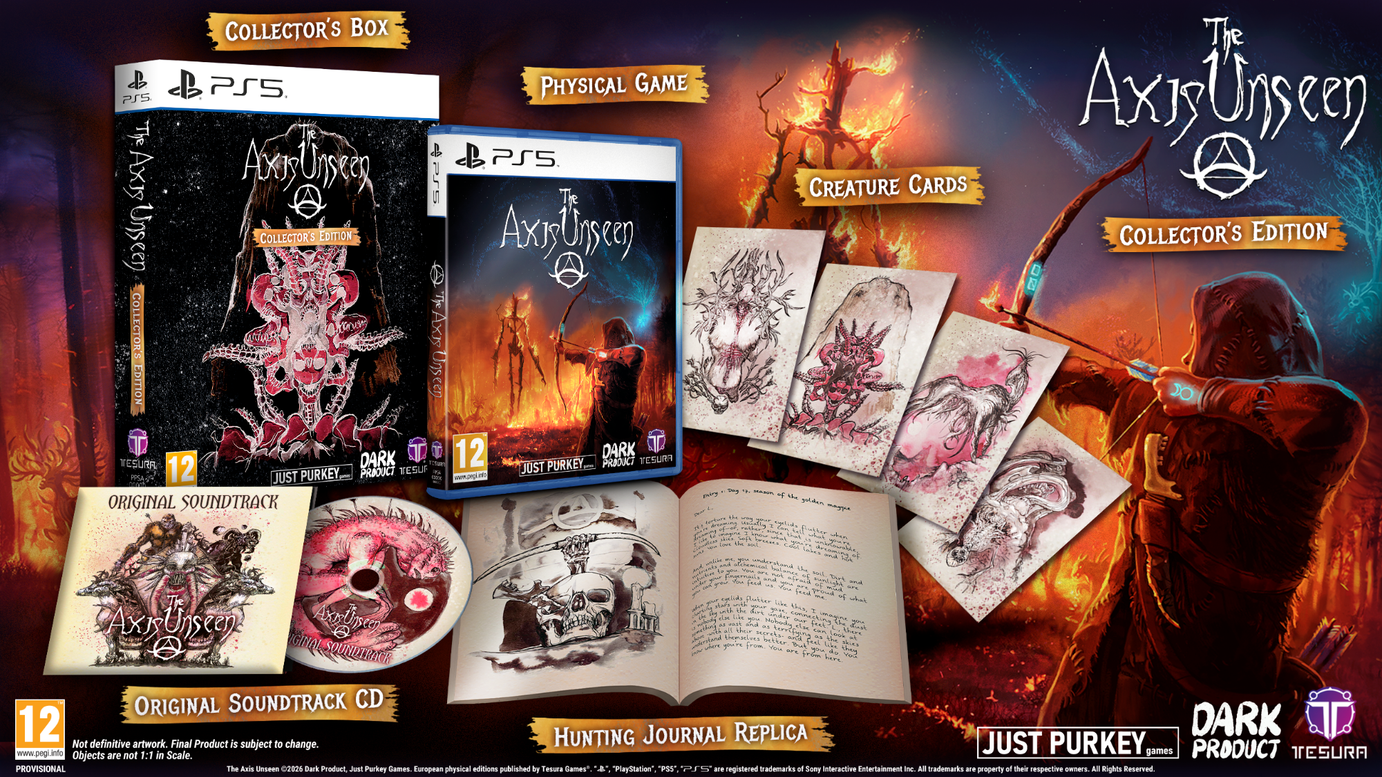 The Unseen: Collector's Edition packaging for a video game, featuring game cases, cards, and other collectibles.