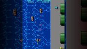 Screenshot of a classic video game with a blue background and character sprites.