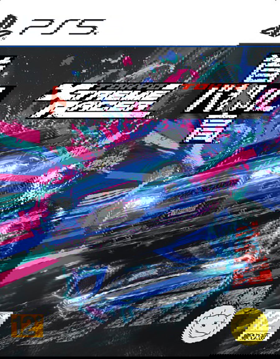 Game cover for 'Tokyo Xtreme Racer' with a racing car and colorful abstract design, featuring the PS5 logo.