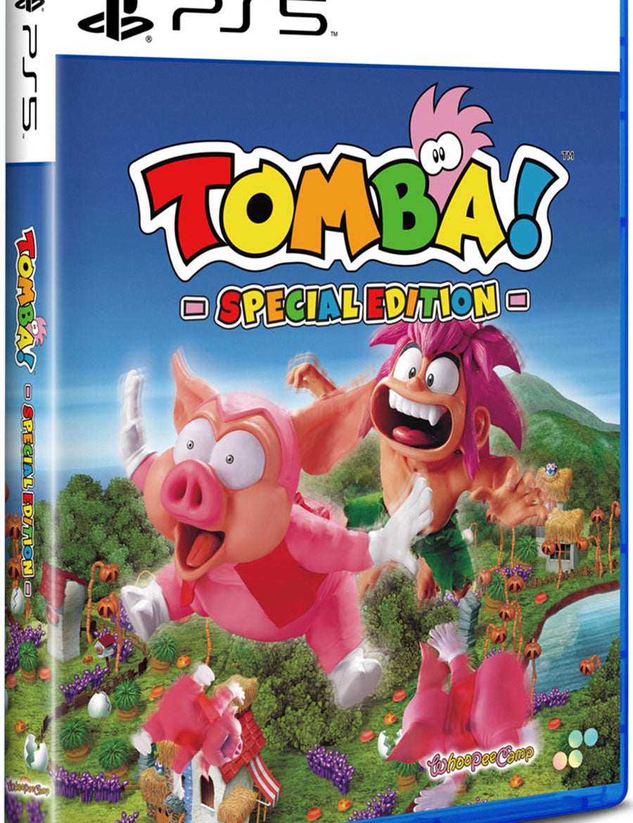 PlayStation 5 game case for 'Tomba! Special Edition' with cartoon characters on a colorful background.