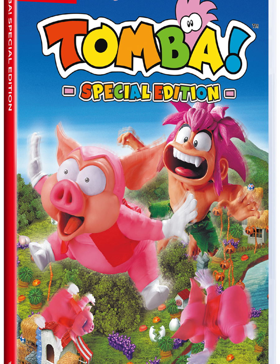 Tomba! Special Edition game case for Nintendo Switch with cartoon characters on a blue background