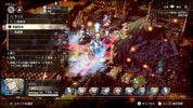 Game interface with character selection and battle scene in a dark fantasy setting