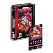 Video game cartridge with vibrant artwork and text on a white background