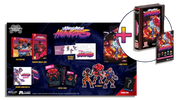 Collectible card game packaging with character figures and colorful design
