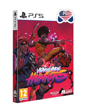 PlayStation 5 game case for 'Vengeance Hunters' with characters on a red background
