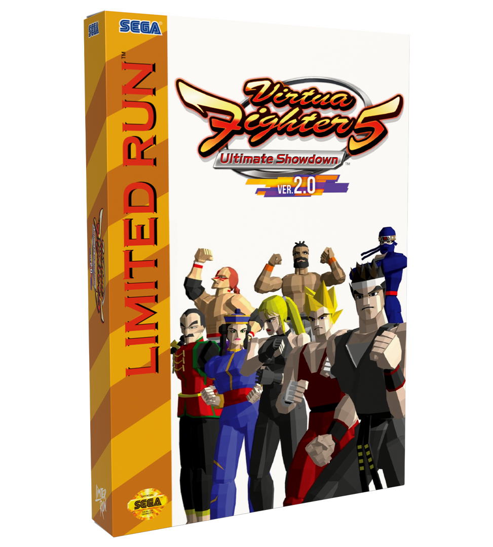 Virtua Fighter game box with character illustrations on a white background