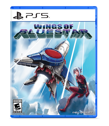 Game case for 'Wings of Bluestar' on PS5 with a robot and character illustration.