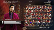 Character selection screen with various portraits and options in a game interface.