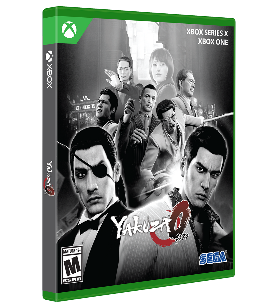 Yakuza 6 video game box for Xbox Series X and Xbox One with character images and Xbox logo.