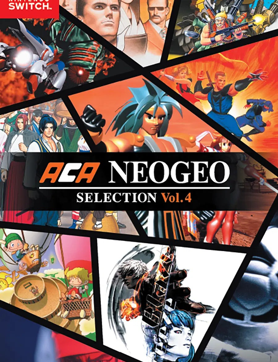 Box art for ACA NEOGEO Selection Vol. 4 featuring various characters and artwork, with SNK logo.