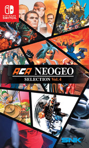Box art for ACA NEOGEO Selection Vol. 4 featuring various characters and artwork, with SNK logo.