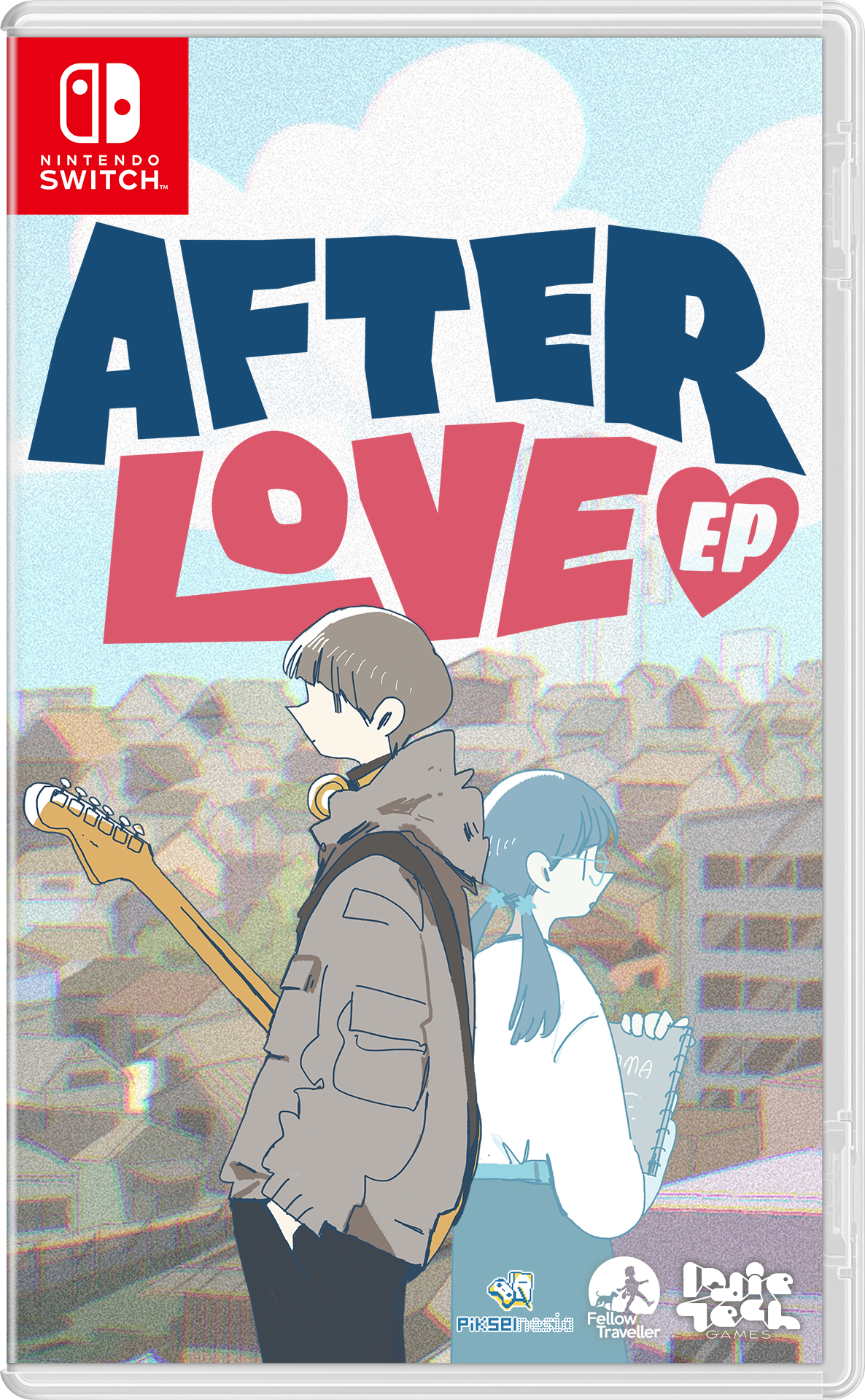 Cover of 'After Love EP' game for Nintendo Switch with two characters and a guitar.