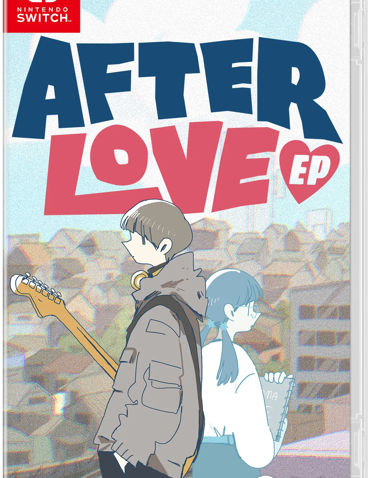 Cover of 'After Love EP' game for Nintendo Switch with two characters and a guitar.