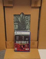 PS5 game case for 'Alan Wake II' on a cardboard surface