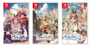 Three game covers for 'Atelier Ryza' series on a white background