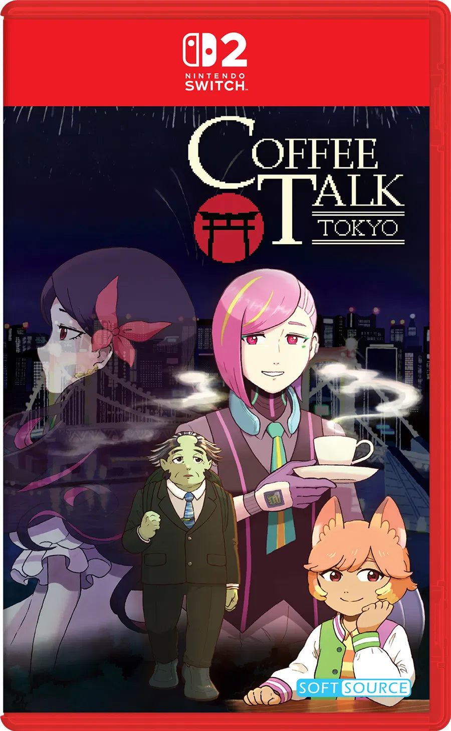 Nintendo Switch game case cover for Coffee Talk Tokyo, featuring illustrated anime characters and the Nintendo Switch logo at the top.
