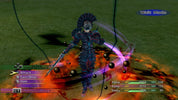 Character in a fantasy game with health bars and action menu on a grassy background