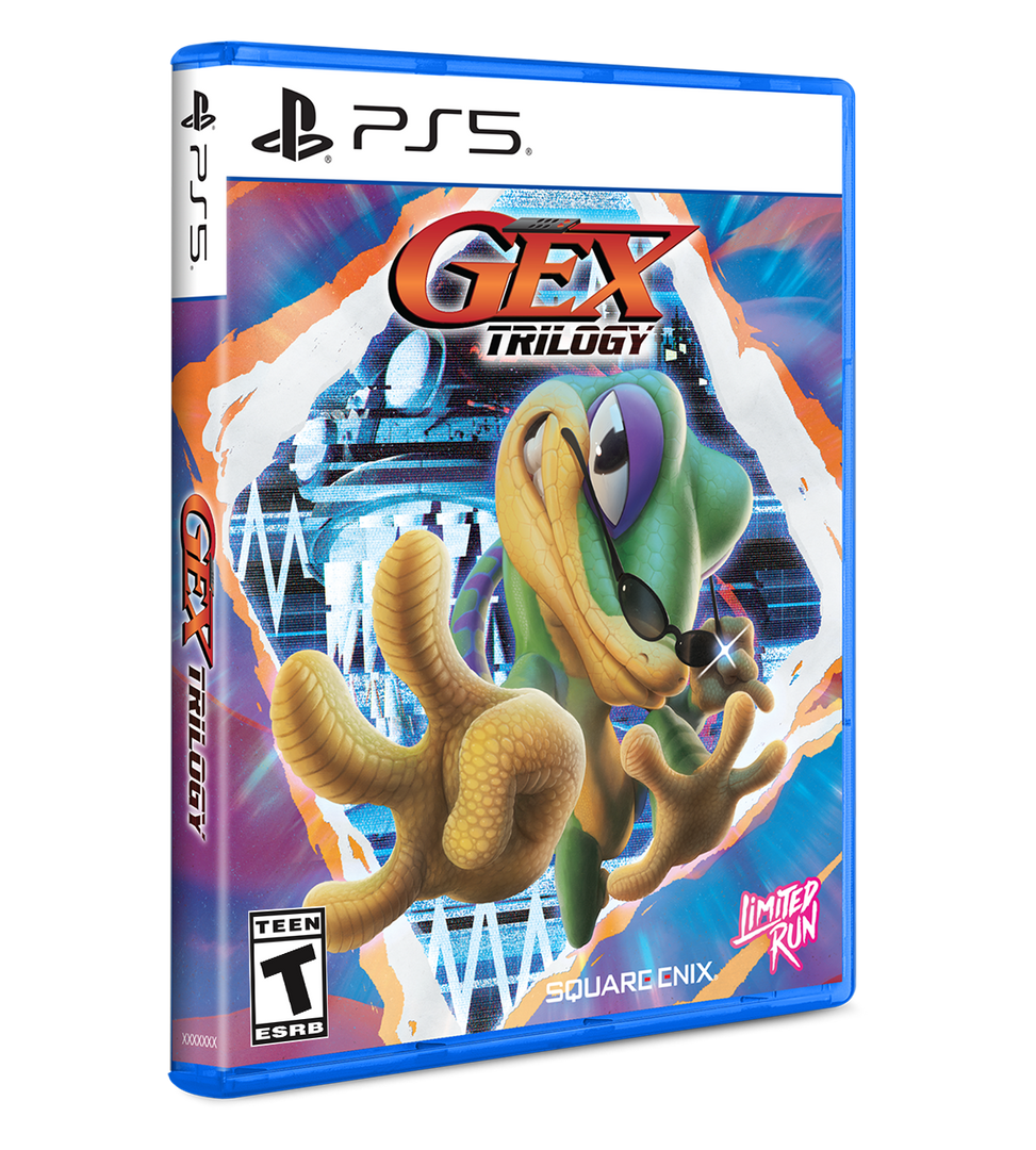 GEX Trilogy game case for PS5 with colorful design and character illustration