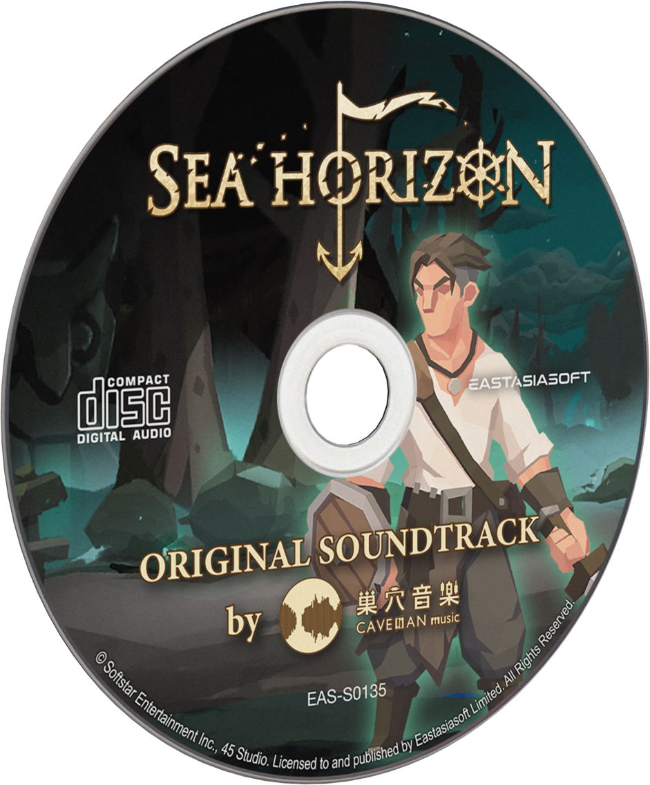 CD cover for 'Sea Horizon' original soundtrack with character illustration and branding.