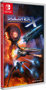 Game case for 'Soldier X Complete Collection' on Nintendo Switch with space-themed artwork.
