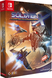 Box for 'Soldner X Complete Collection' on Nintendo Switch with robot and spaceship graphics.