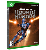 Game box for 'Star Wars: Bounty Hunter' on Xbox Series X with a character holding a weapon.