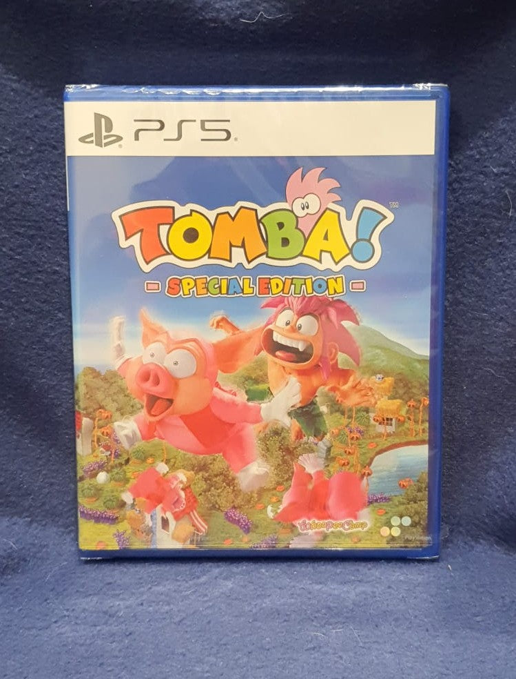 Tomba! Special Edition game case for PS5 on a blue background